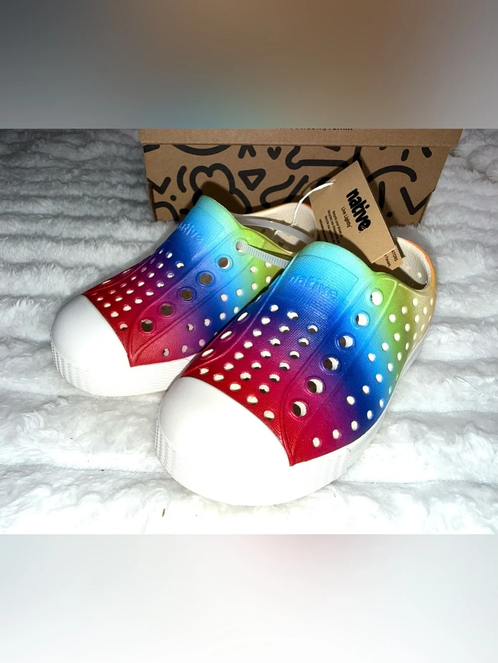 Native Shoes Jefferson Rainbow Ombre Slip-On Clogs Kids Size Toddler C6, NIB